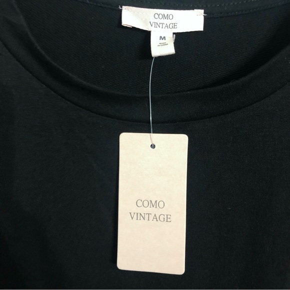 Como Vintage Black Sweater With Faux Pearl Detail. Size M NEW - Picture 5 of 8